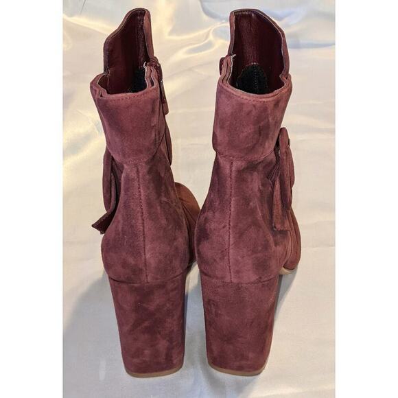 Naturalizer Women's Burgundy Rae Bordo Side Zip Suede Leather Boots Size 9.5M - Picture 3 of 10